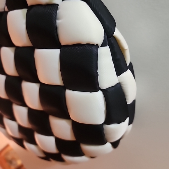 Think Royln Black and White  Check Print Woven Bum Bag - Picture 9 of 10